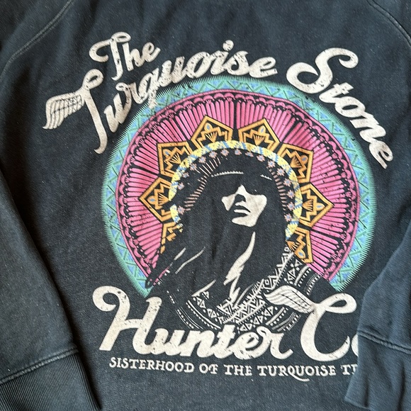 Spell oversized turquoise hunter sweatshirt XS preowned ASIS - Picture 4 of 6